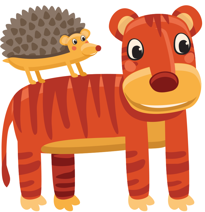 Tiger with porcupine